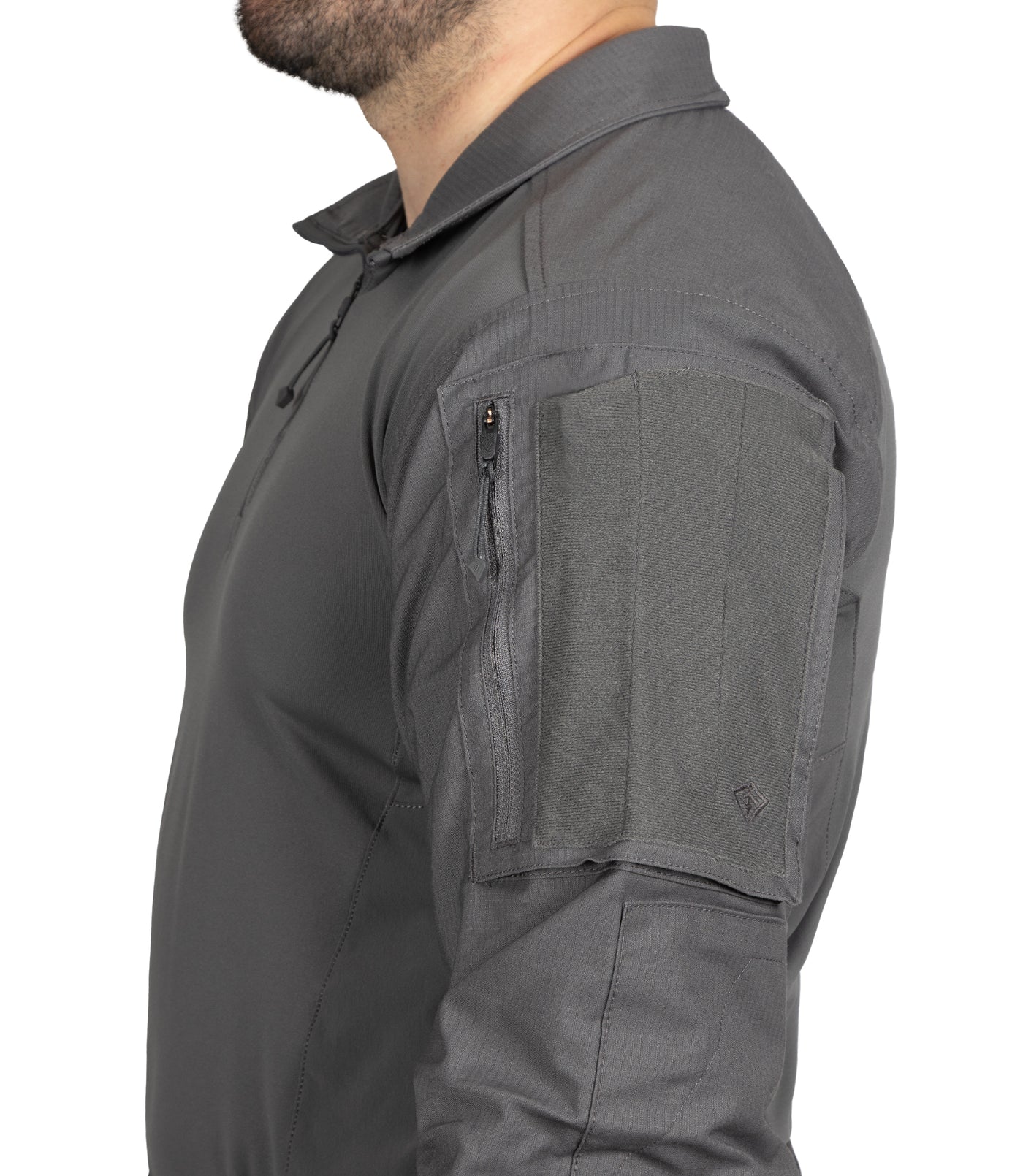 Oversized Pocket on Men's Defender Shirt in Wolf Grey