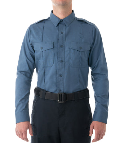 Front of Men's Pro Duty Uniform Shirt in French Blue