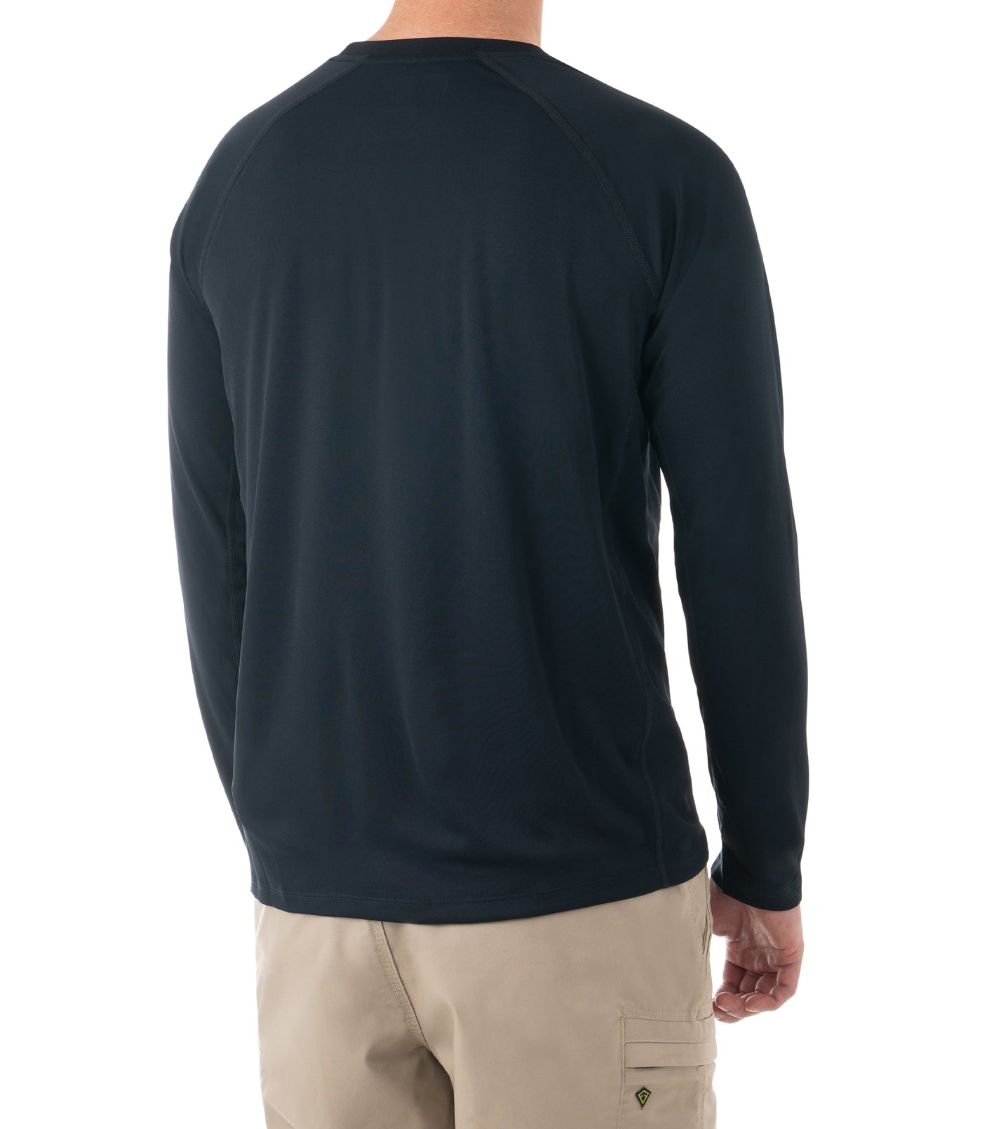 Side of Men's Performance Long Sleeve Shirt in Midnight Navy