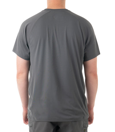 Back of Men's Performance Short Sleeve T-Shirt in Wolf Grey