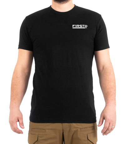 Front of Vertical Flag T-Shirt in Black