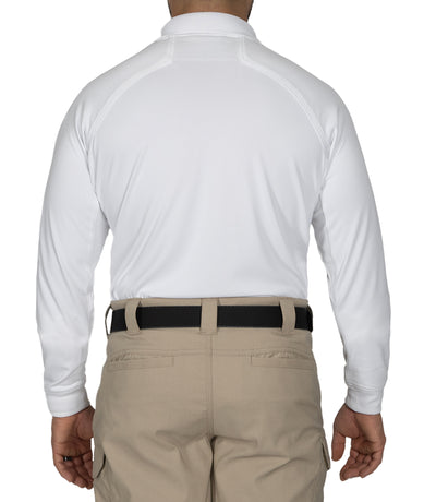 Men's Performance Long Sleeve Polo / White