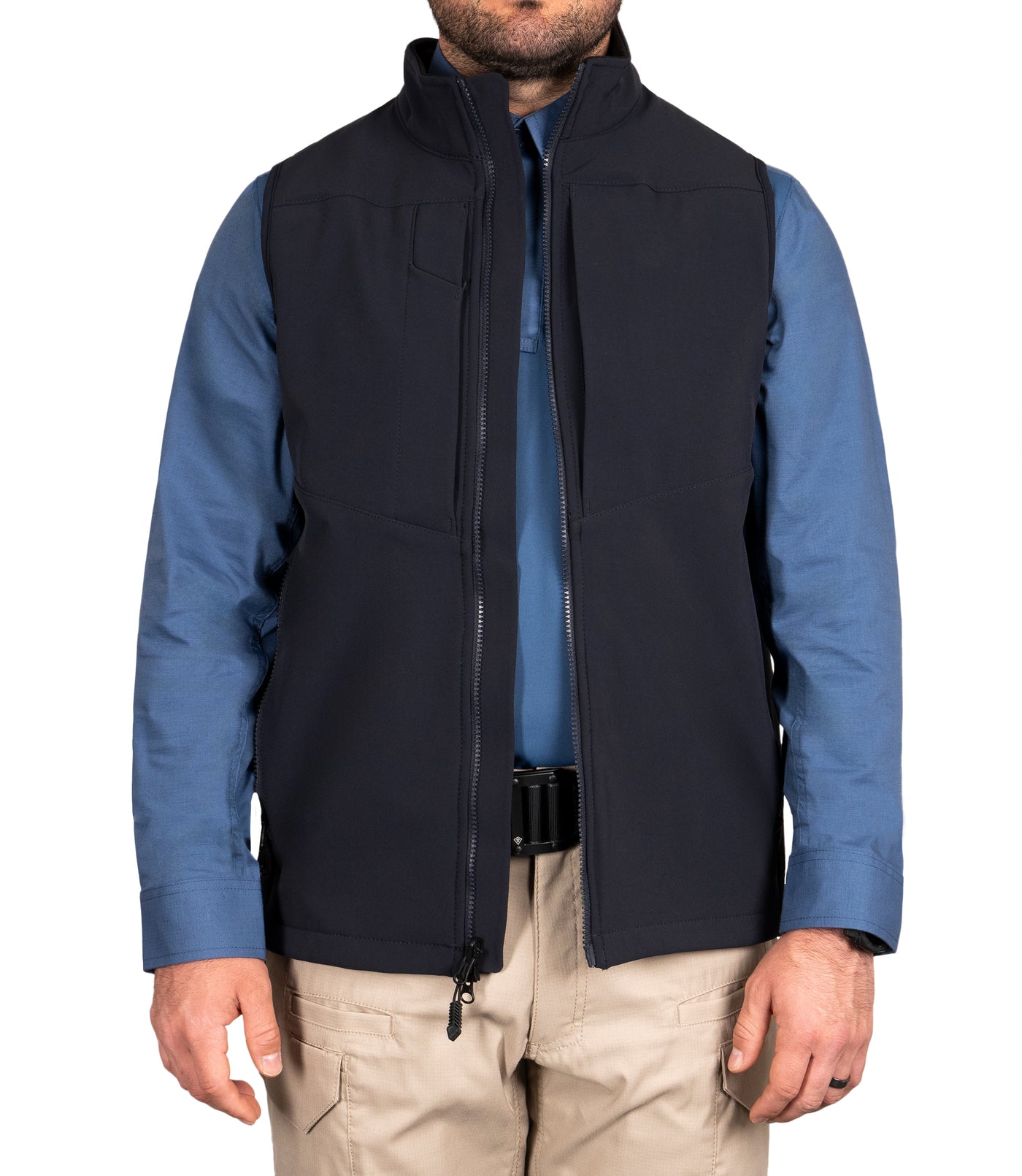 Front View of Tactix Softshell Vest in Midnight Navy