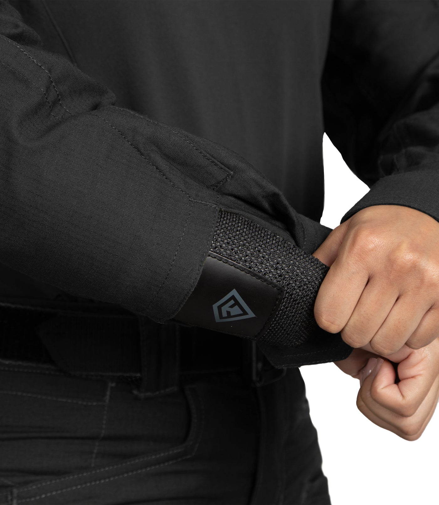 Elbow Pad Pocket on Women's Defender Shirt in Black