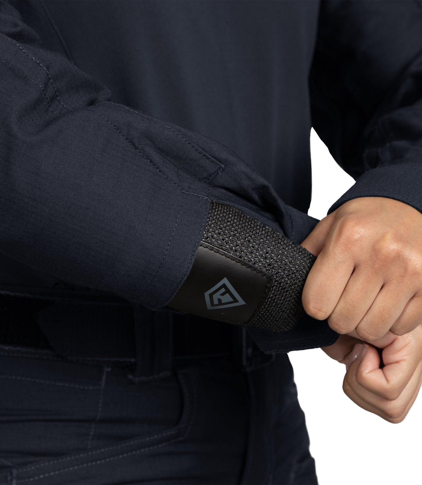 Elbow Pad Pocket on Women's Defender Shirt in Midnight Navy