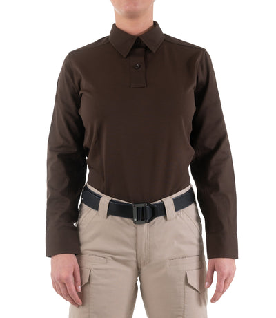 Front of Women's V2 Pro Performance Shirt in Kodiak Brown