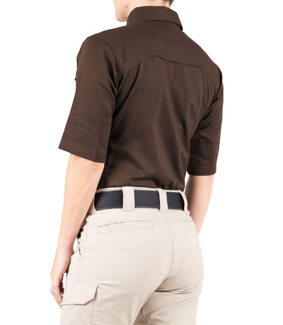 Side of Women's V2 Tactical Short Sleeve Shirt in Kodiak Brown