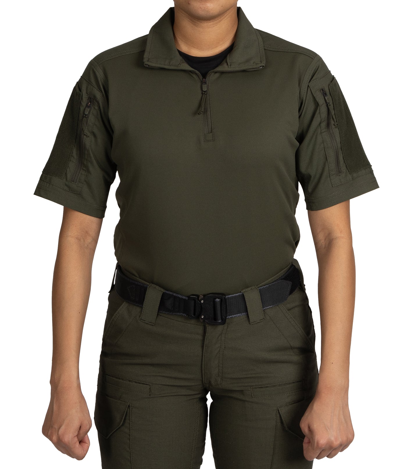 Front of Women's V2 Responder SS Shirt in OD Green