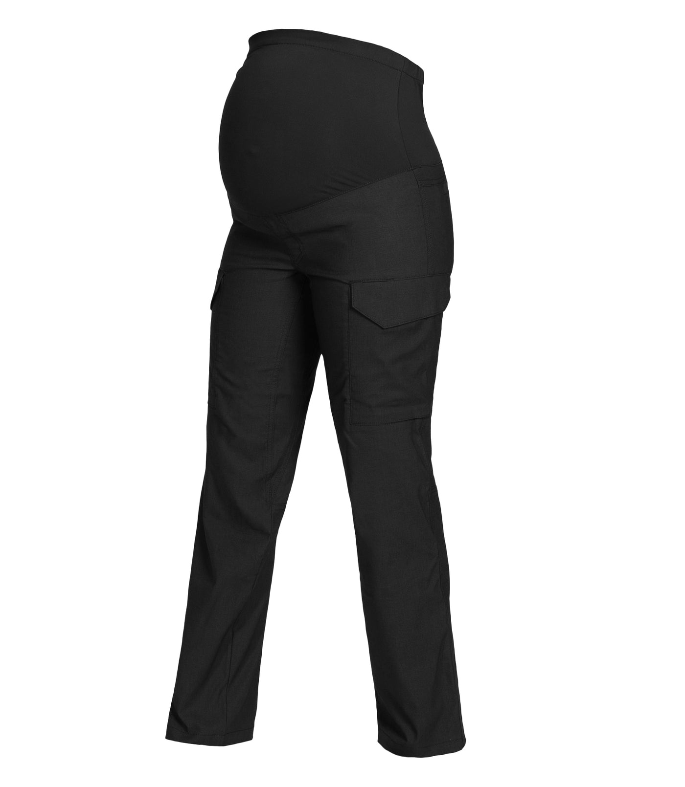 Ghosted Front View of Women's V2 Tactical Maternity Pants in Black