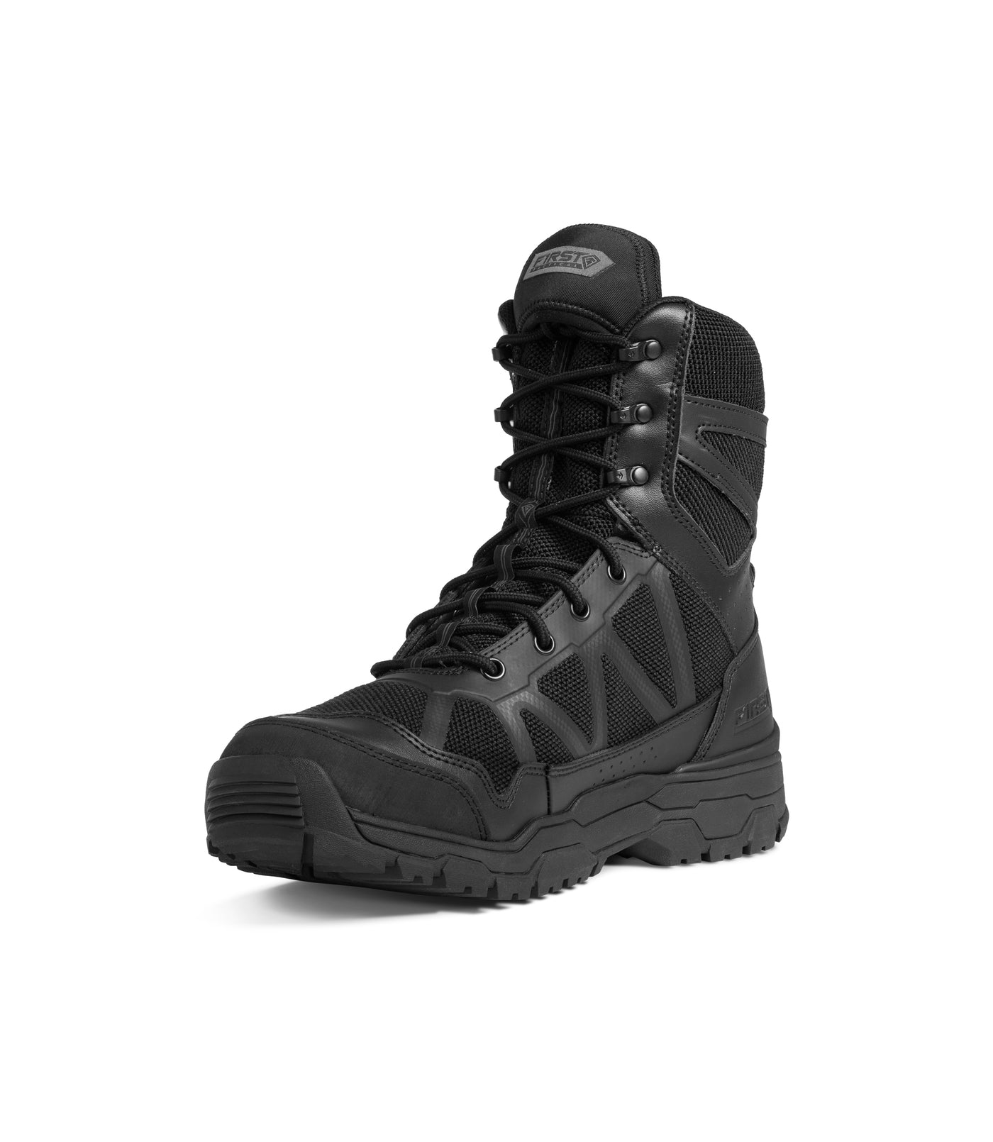 Front 1/4 View of Men's 7" Operator Boot in Black