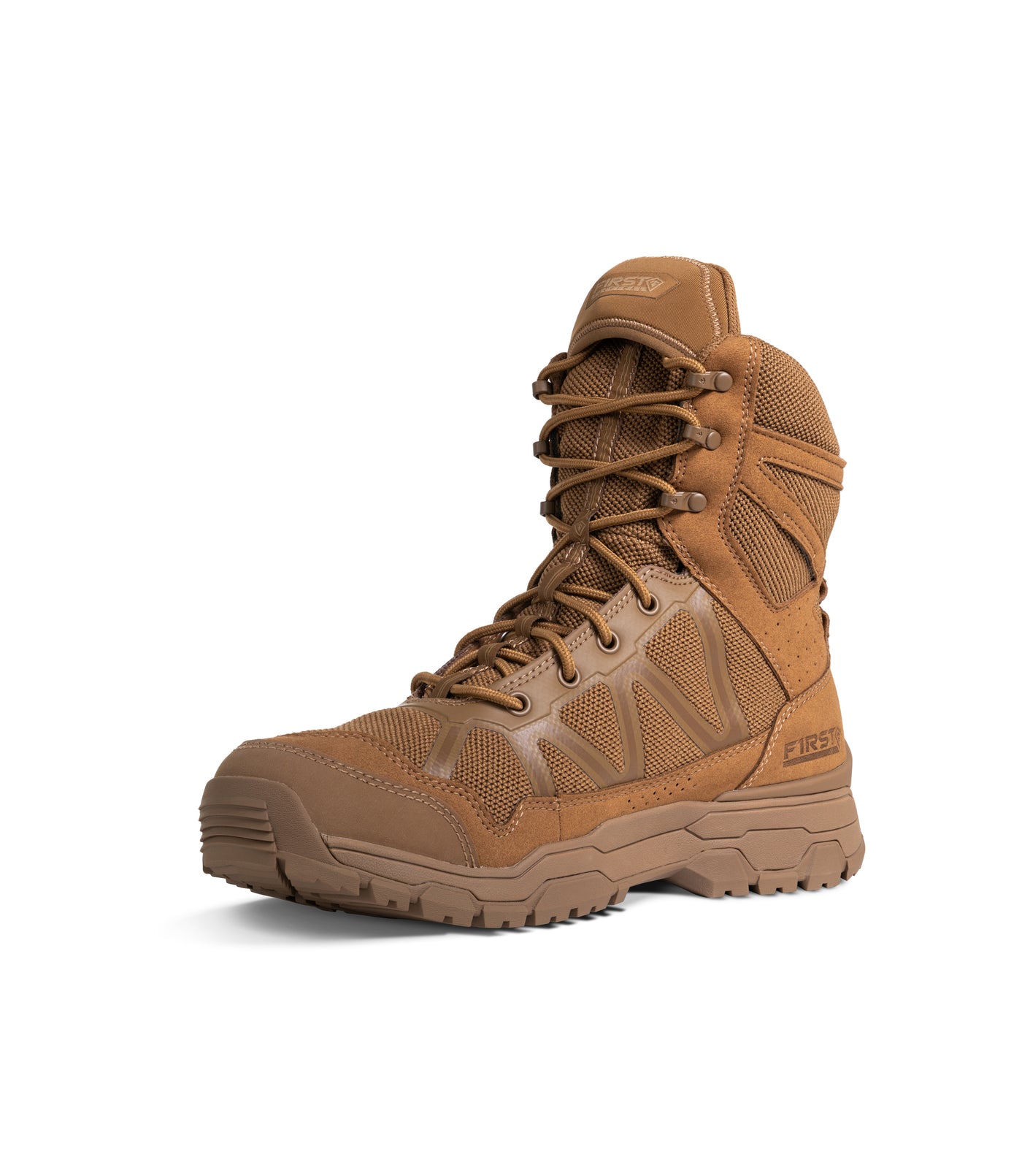 Front 1/4 View of Men's 7" Operator Boot in Coyote