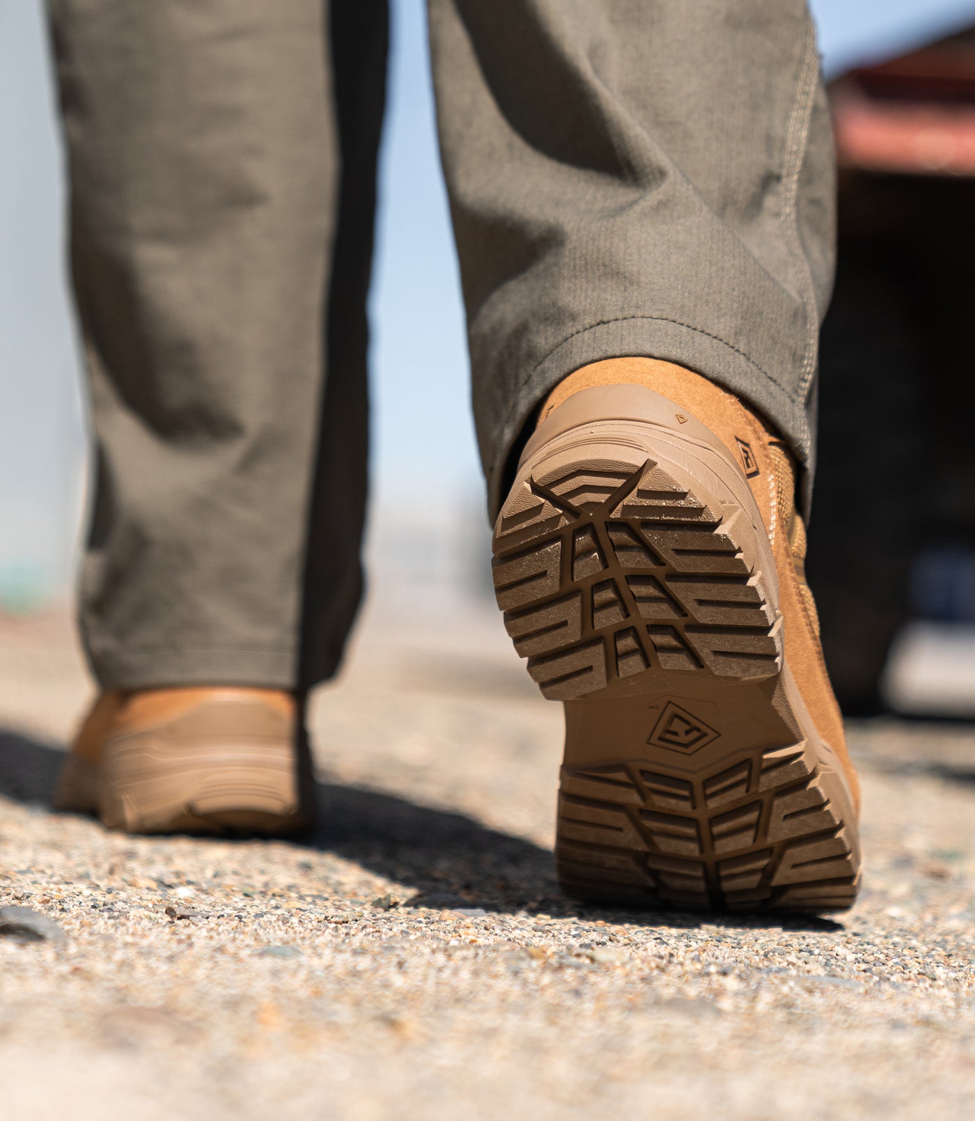 Lifestyle Photo of Men's 5" Operator Boot in Coyote