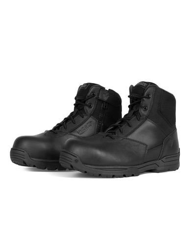 Pair of Men's Safety Toe Side-Zip Duty Mids in Black