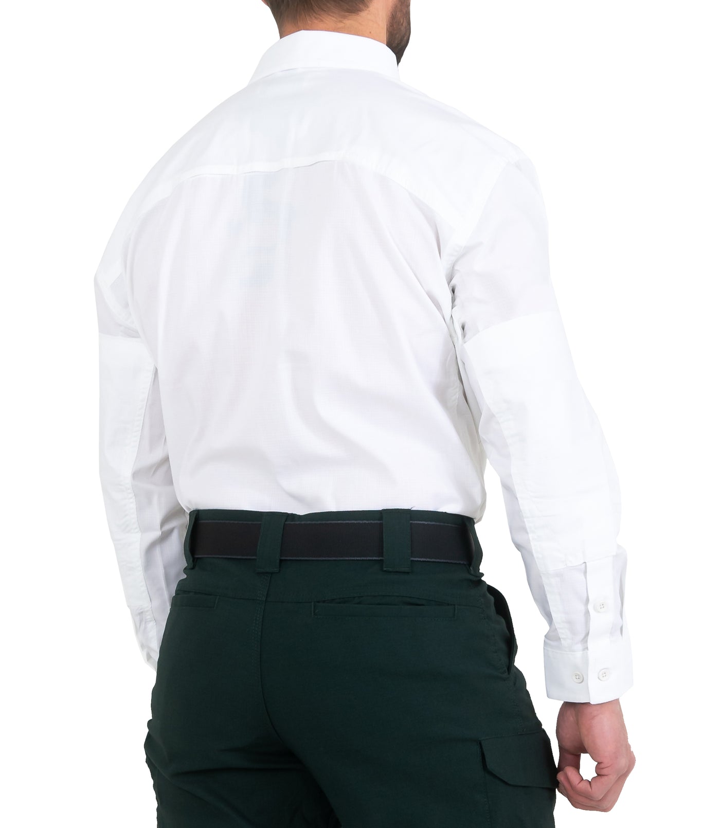 Side of Men's V2 Tactical Long Sleeve Shirt in White