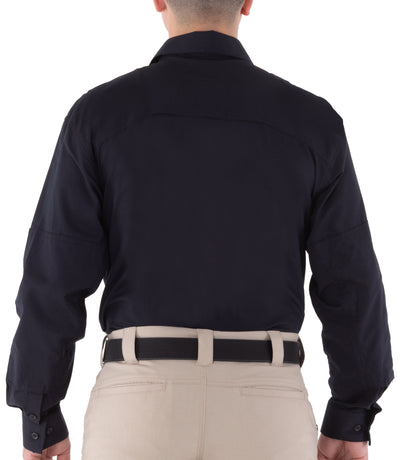 Back of Men's V2 BDU Long Sleeve Shirt in Midnight Navy