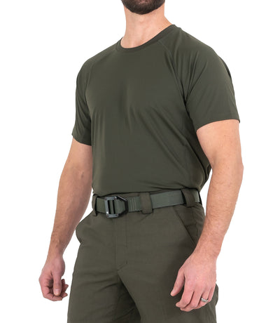 Side of Men’s Performance Short Sleeve T-Shirt in OD Green