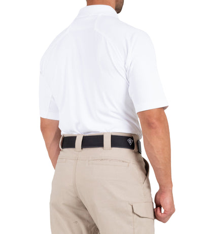 Side of Men's Performance Short Sleeve Polo in White