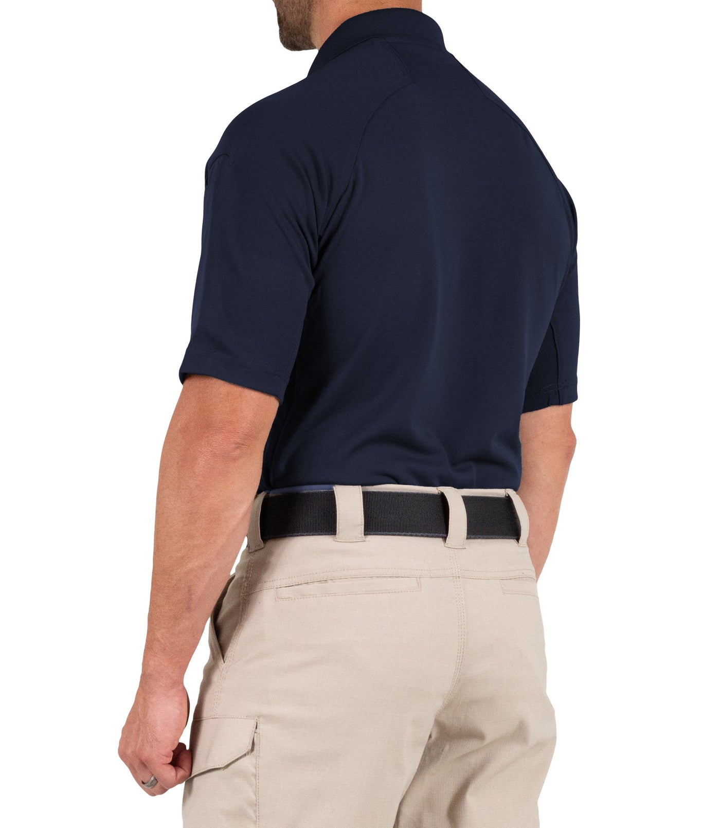 Side of Men's Performance Short Sleeve Polo in Midnight Navy