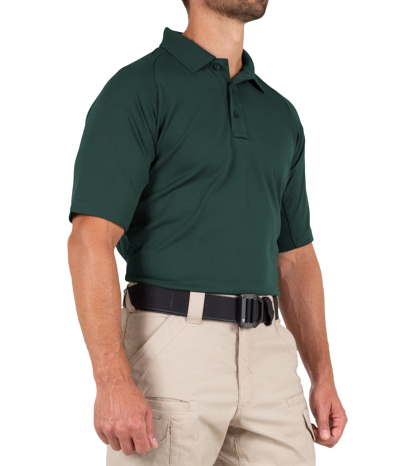 Side of Men's Performance Short Sleeve Polo in Spruce Green