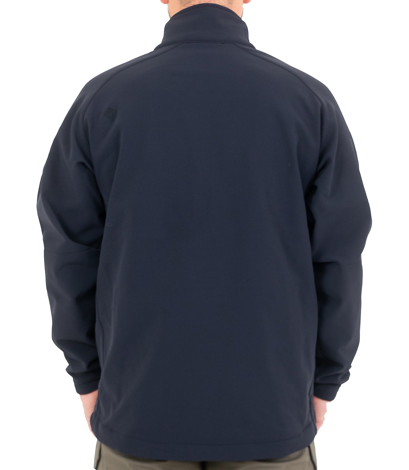 Back of Men’s Tactix Softshell Pullover in Midnight Navy