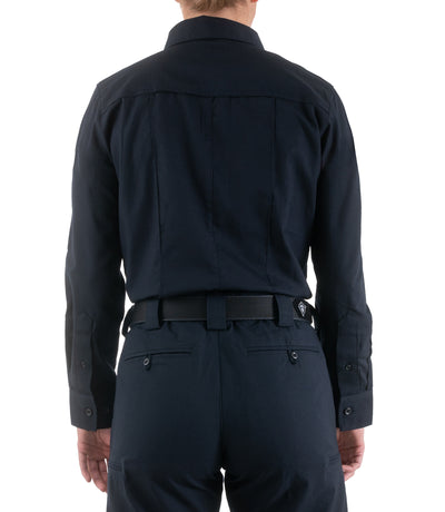 Back of Women's Pro Duty Uniform Shirt in Midnight Navy