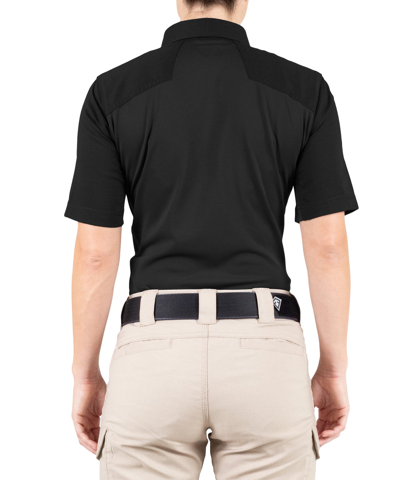 Back of Women's V2 Pro Performance Short Sleeve Shirt in Black