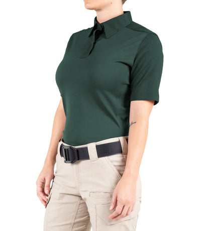 Side of Women's V2 Pro Performance Short Sleeve Shirt in Spruce Green