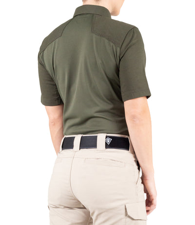 Side of Women's V2 Pro Performance Short Sleeve Shirt in OD Green