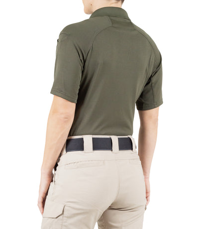 Side of Women's Performance Short Sleeve Polo in OD Green