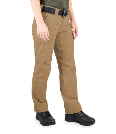 Side of Women's V2 Tactical Pants in Coyote Brown