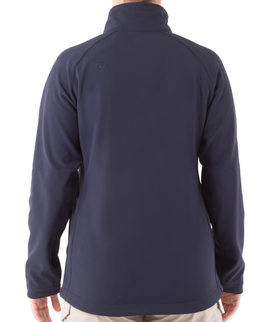 Back of Women's Softshell Job Shirt in Midnight Navy