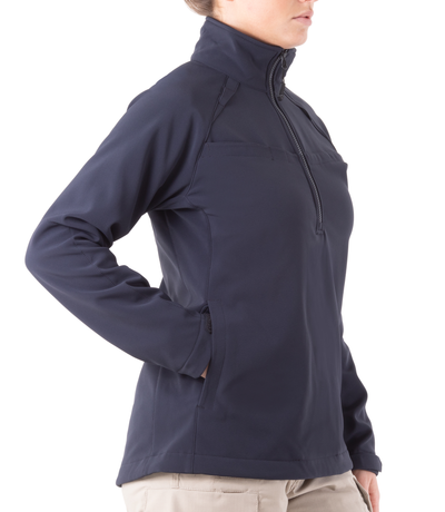 Side of Women's Softshell Job Shirt in Midnight Navy