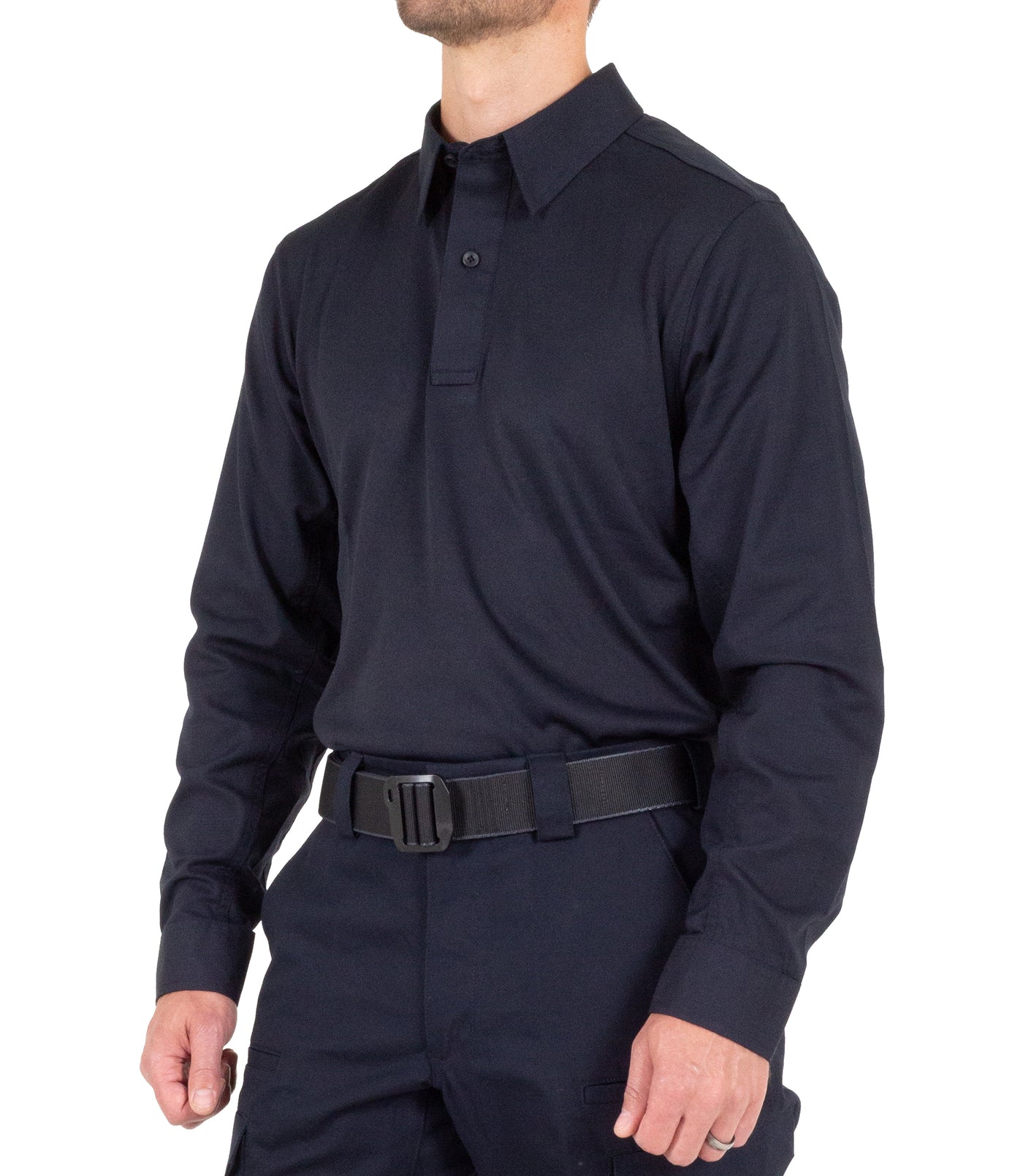 Side of Men's V2 Pro Performance Shirt in Midnight Navy