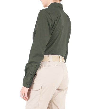 Side of Women's V2 Pro Performance Shirt in OD Green